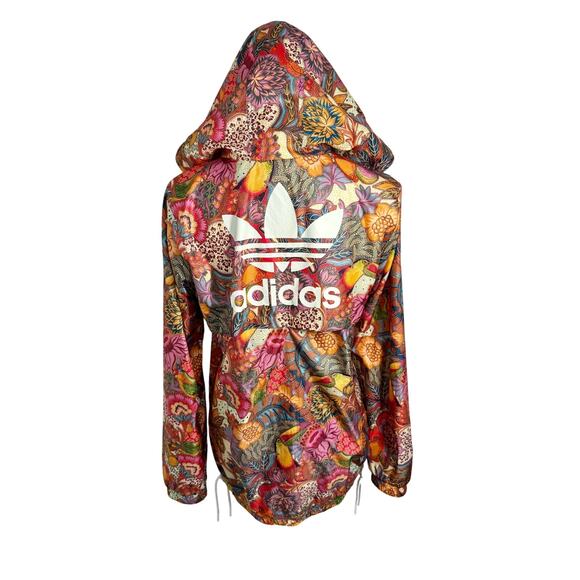 Adidas x Farm Rio Fugiprabali Tropical Windbreaker Track Jacket Floral Lined S - Picture 2 of 13